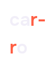 car-ro, rr digraph split